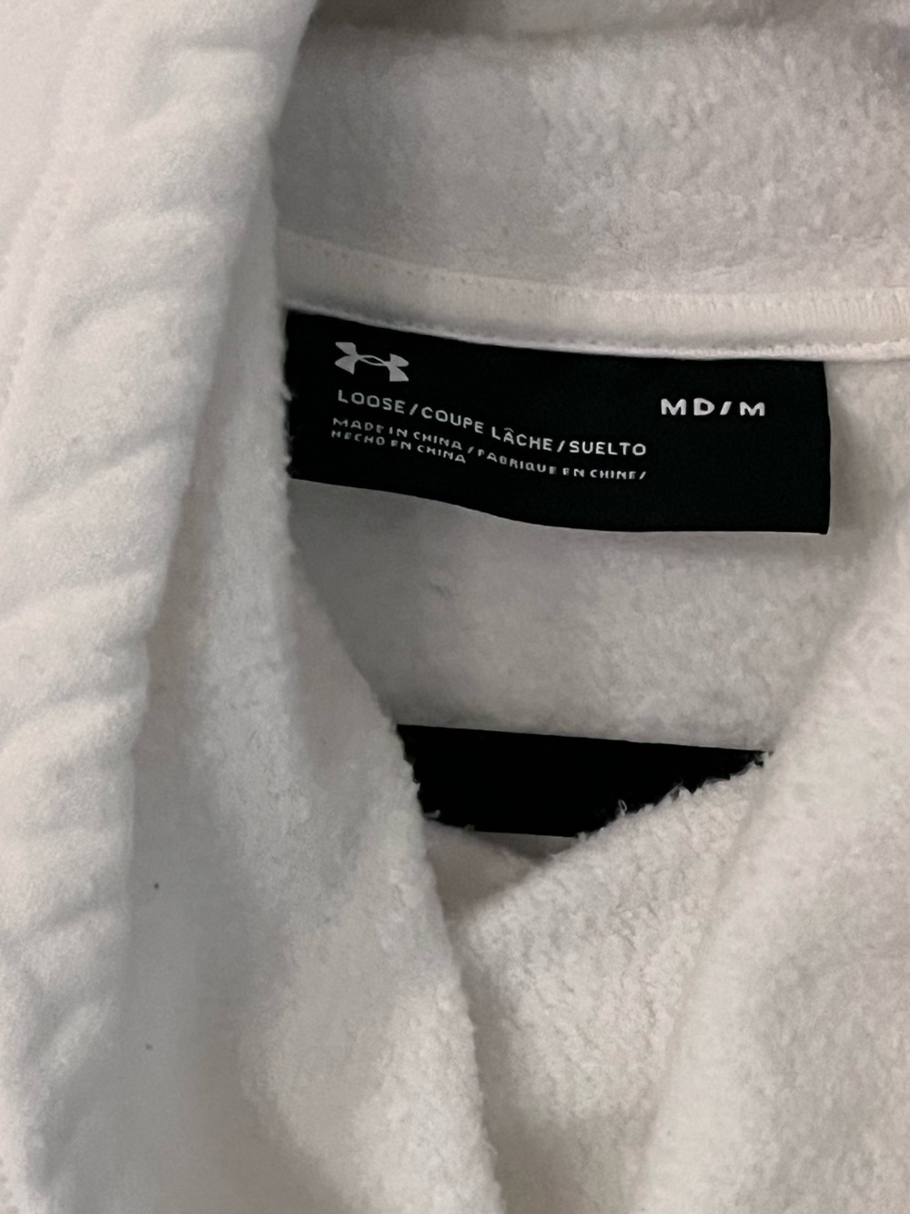 Under Armour White FunnelNeck W/Adj Drawstring Pullover Hoodie - Picture 3 of 4